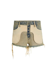 reverse denim short