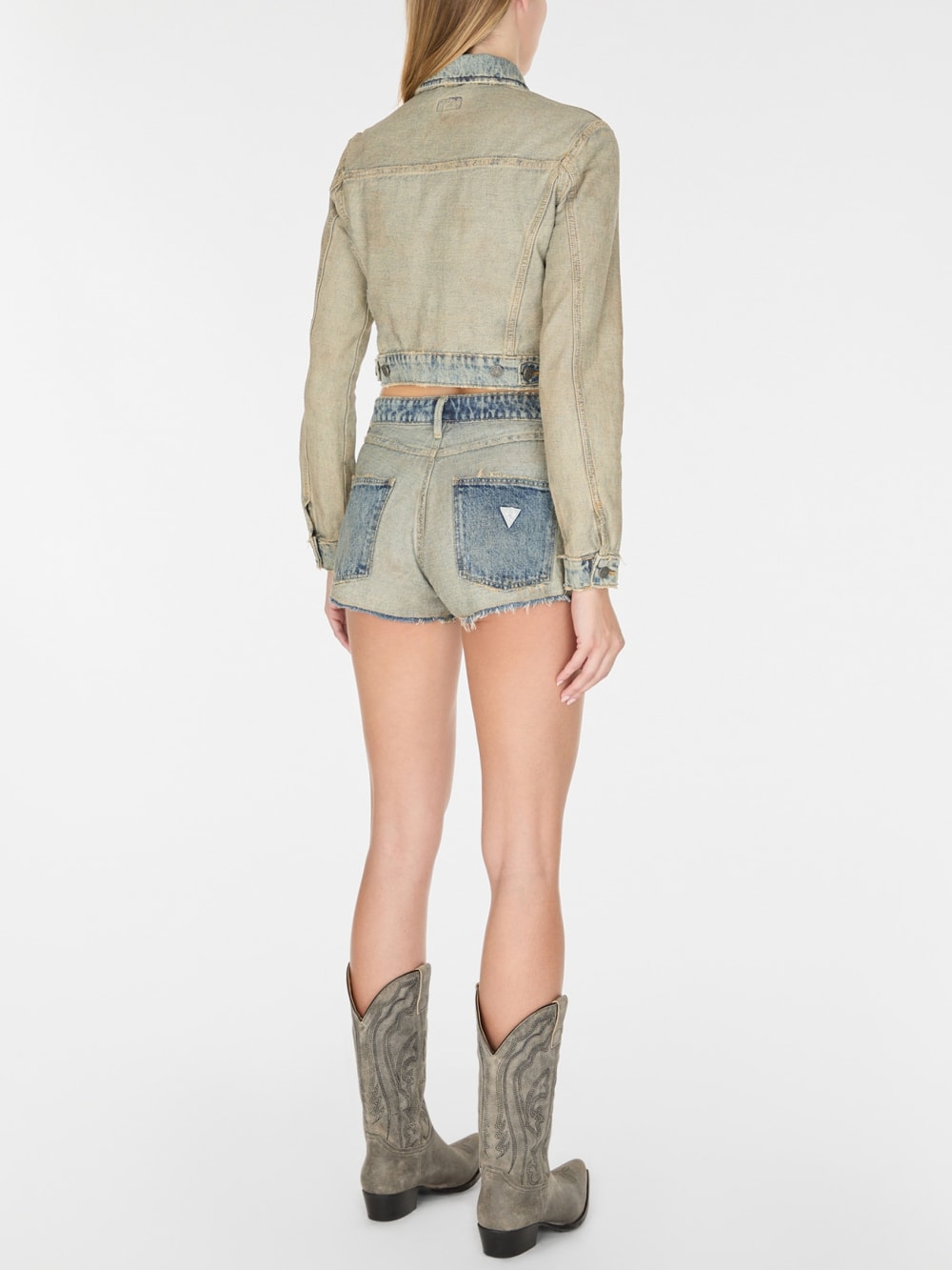 reverse denim short