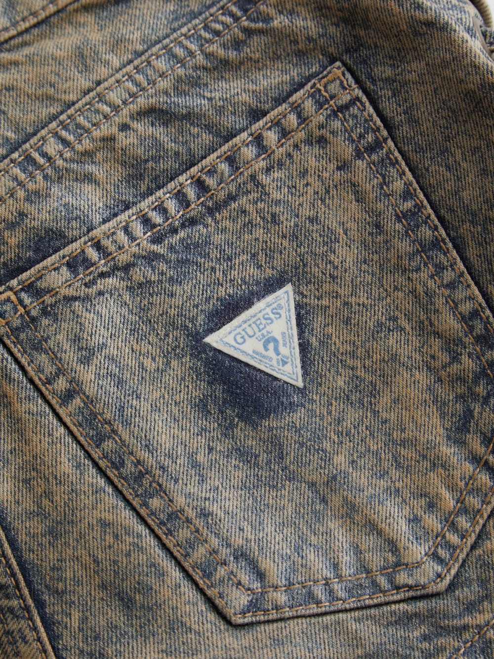coated mini denim shorts