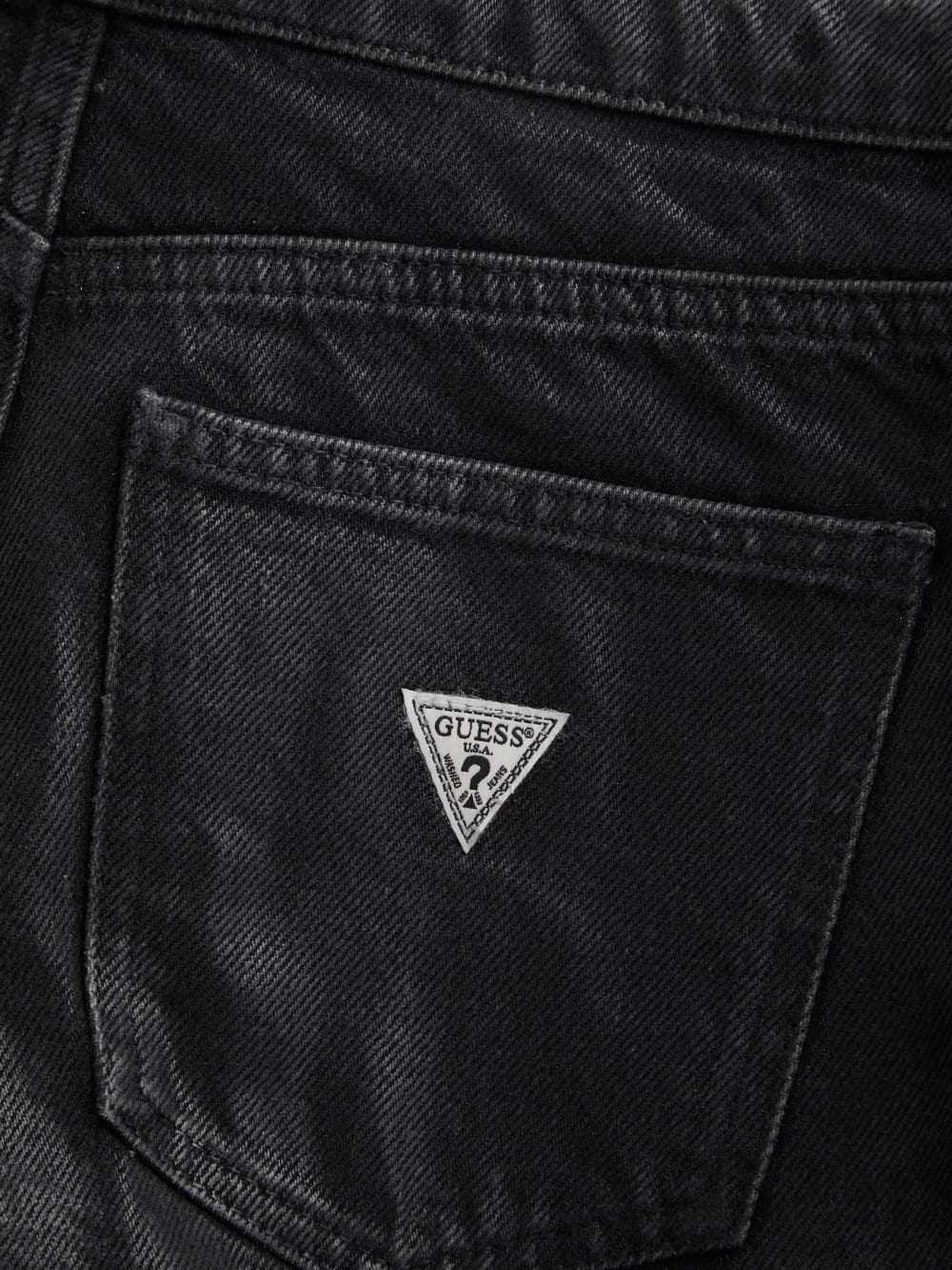 coated mini denim shorts
