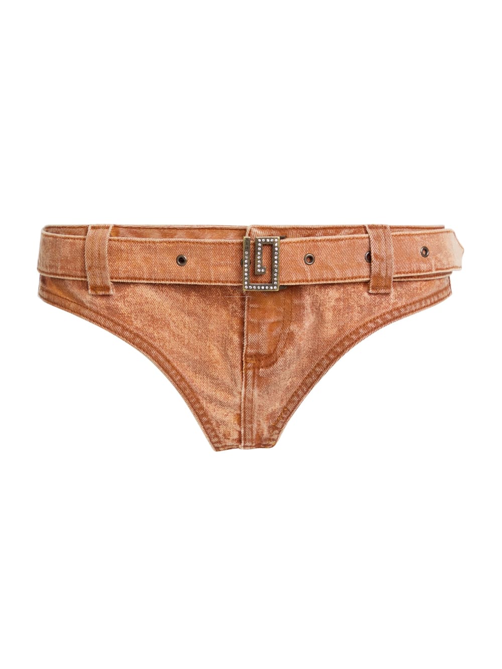 belted denim panty