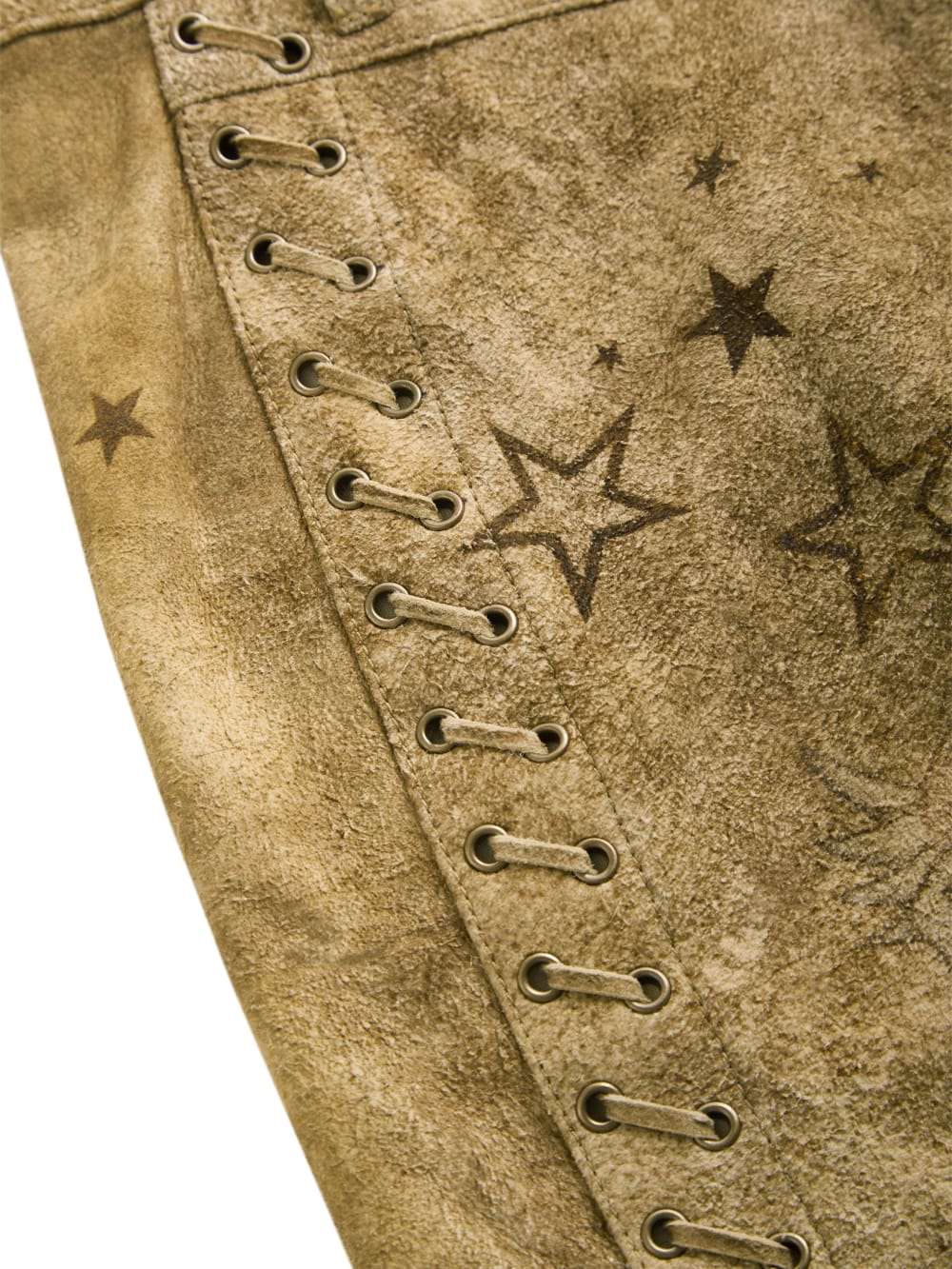 printed suede skirt