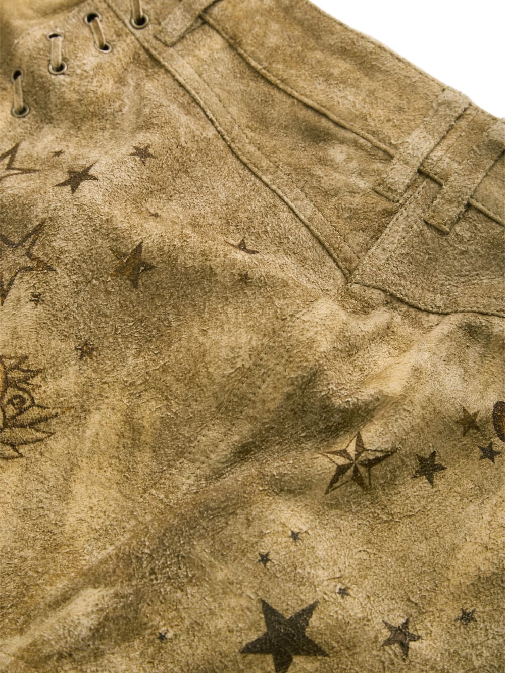 printed suede skirt