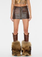 vintage leather skirt