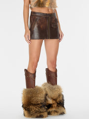 vintage leather skirt