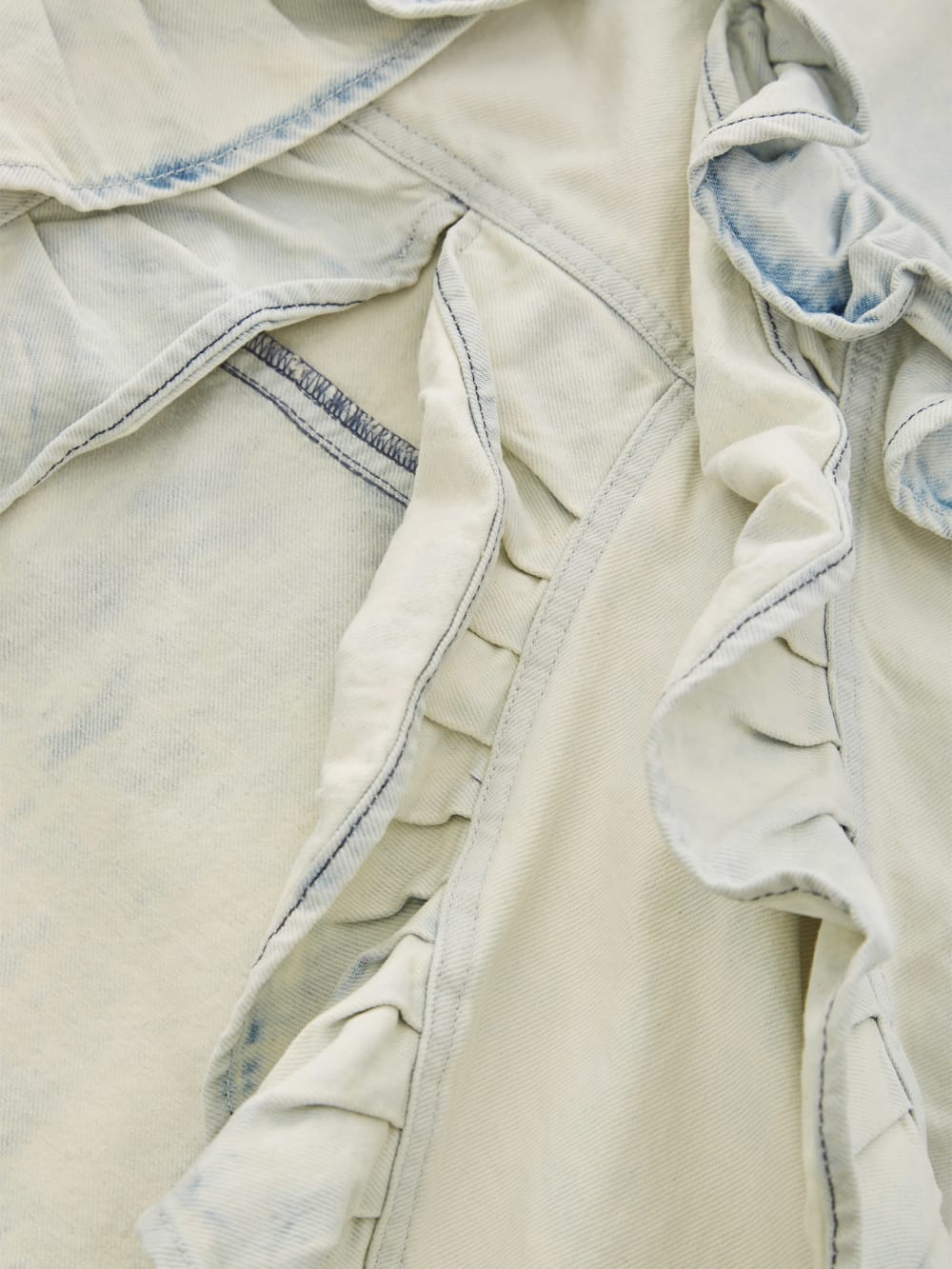 denim ruffle skirt