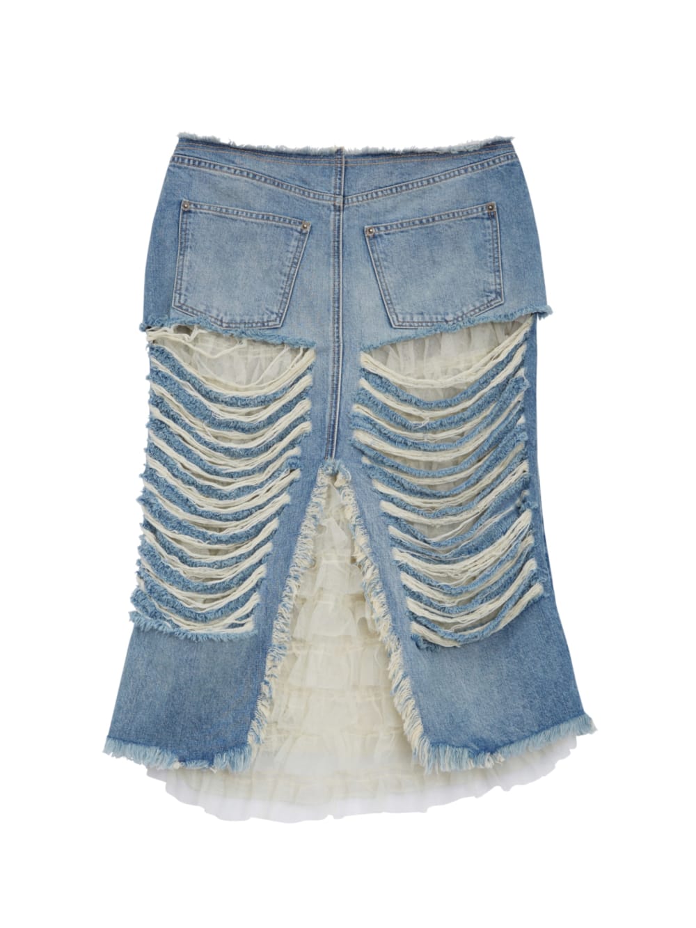 Distressed Denim Skirt