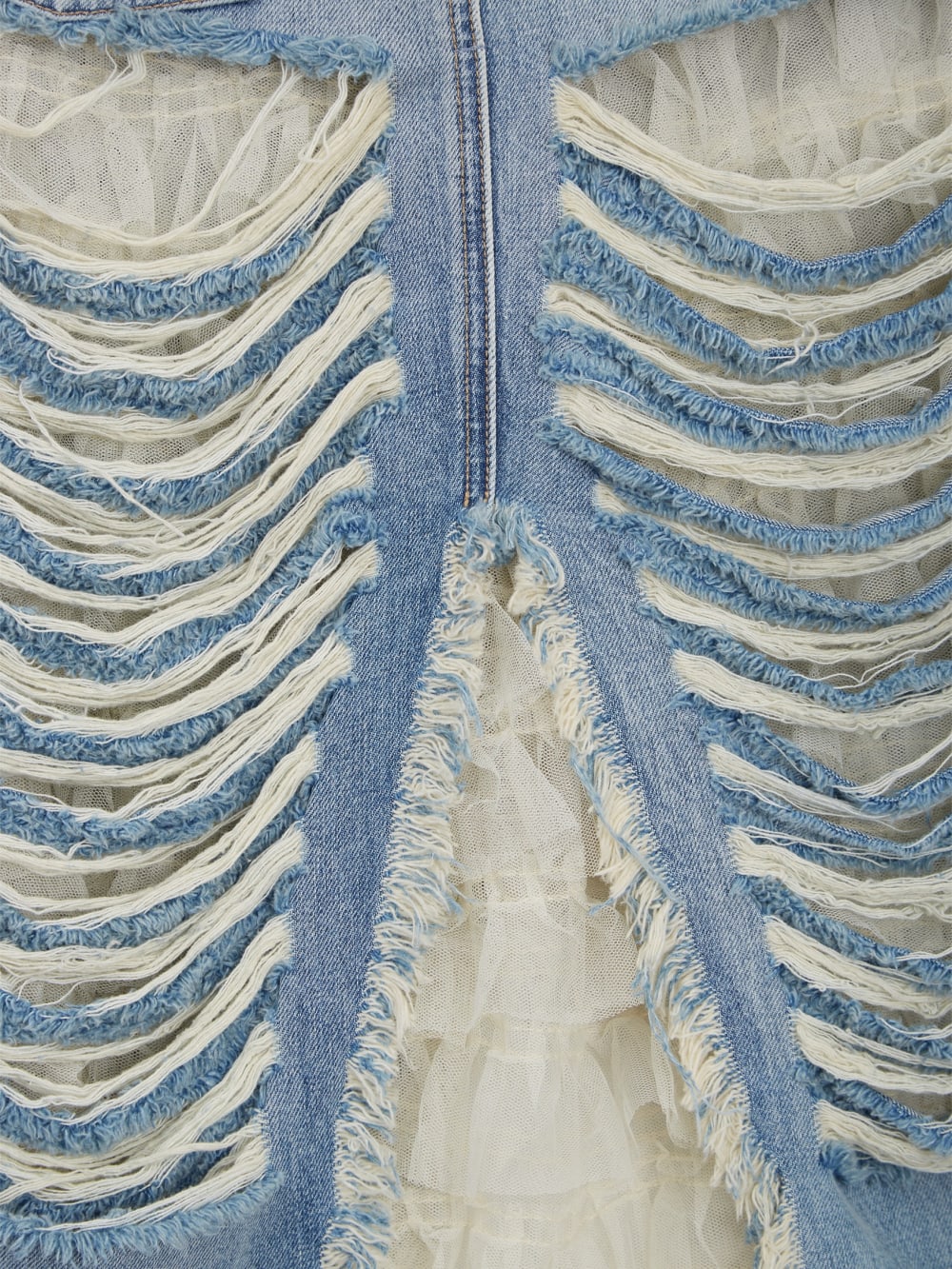 Distressed Denim Skirt