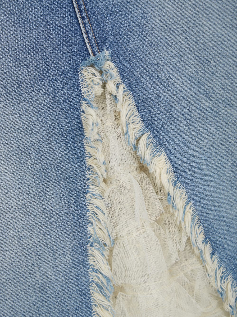 Distressed Denim Skirt