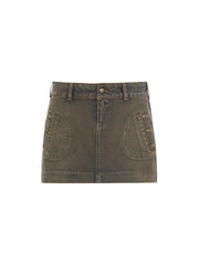 denim mini skirt