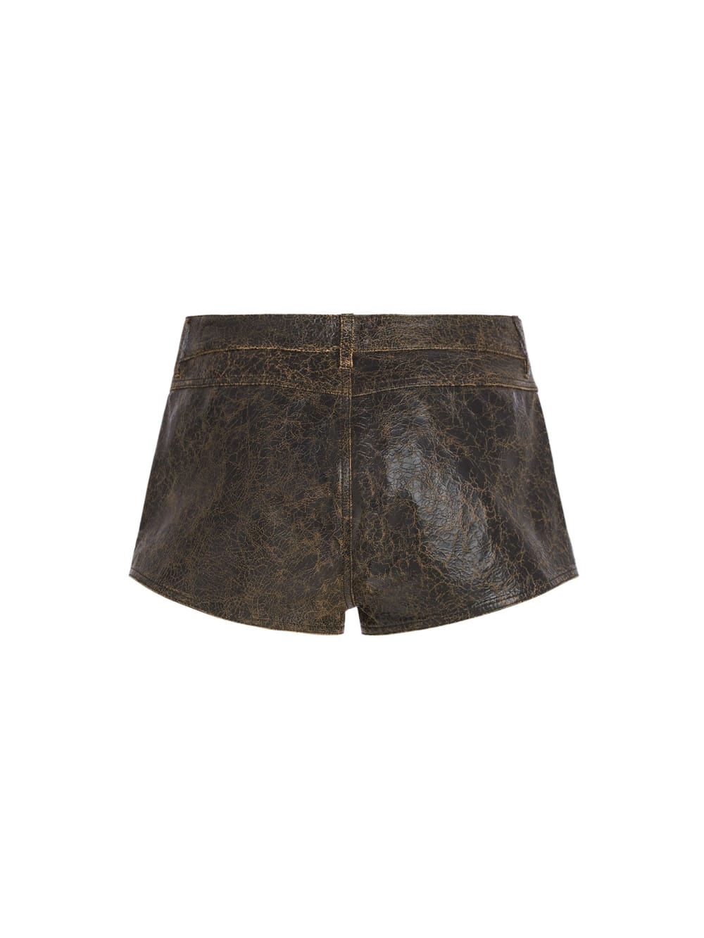 crackle leather shorts