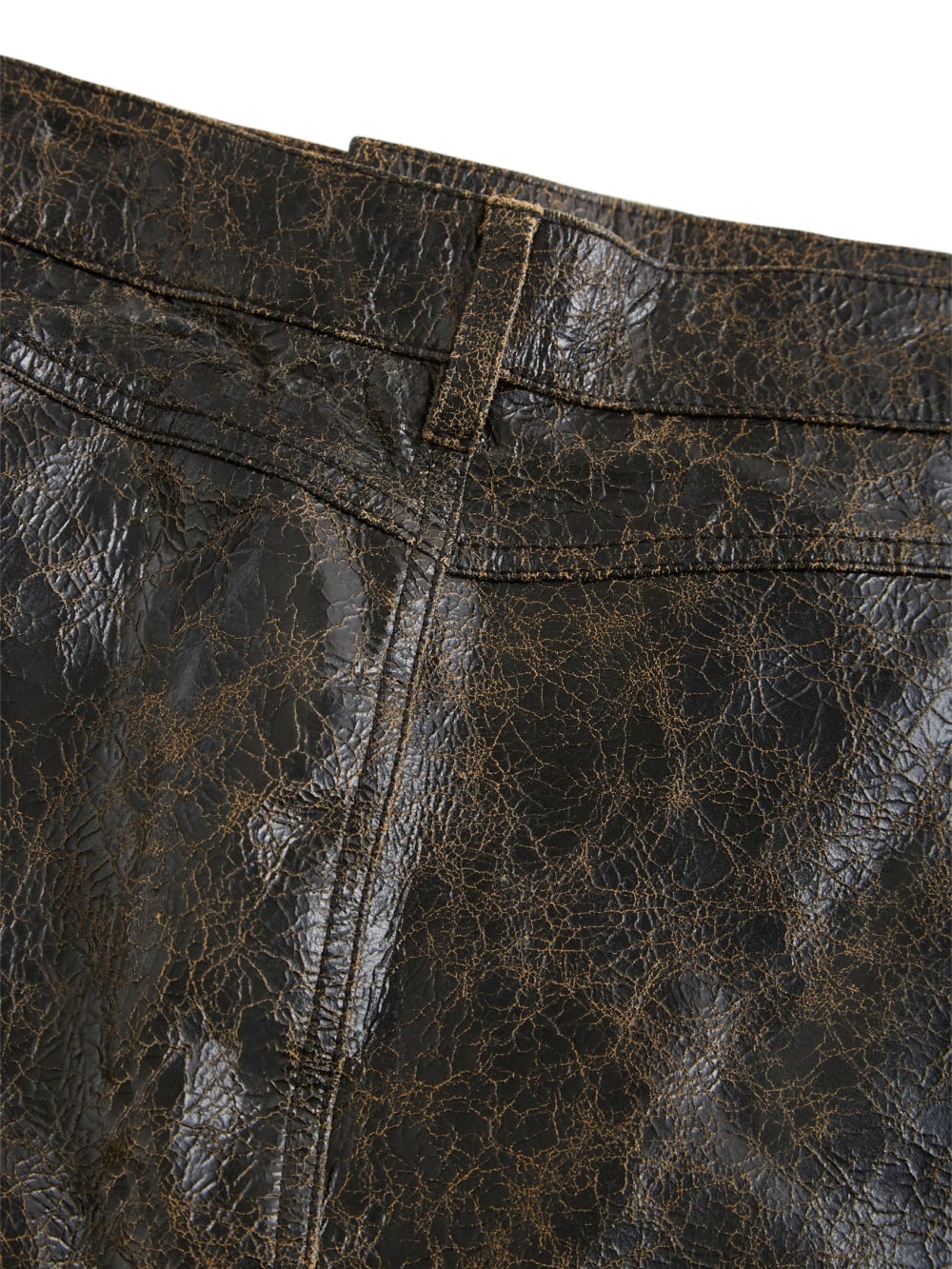 crackle leather shorts