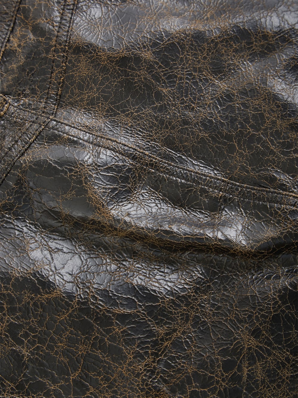 crackle leather shorts