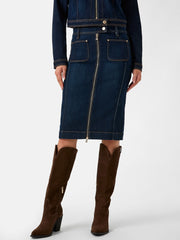 Denim midi skirt