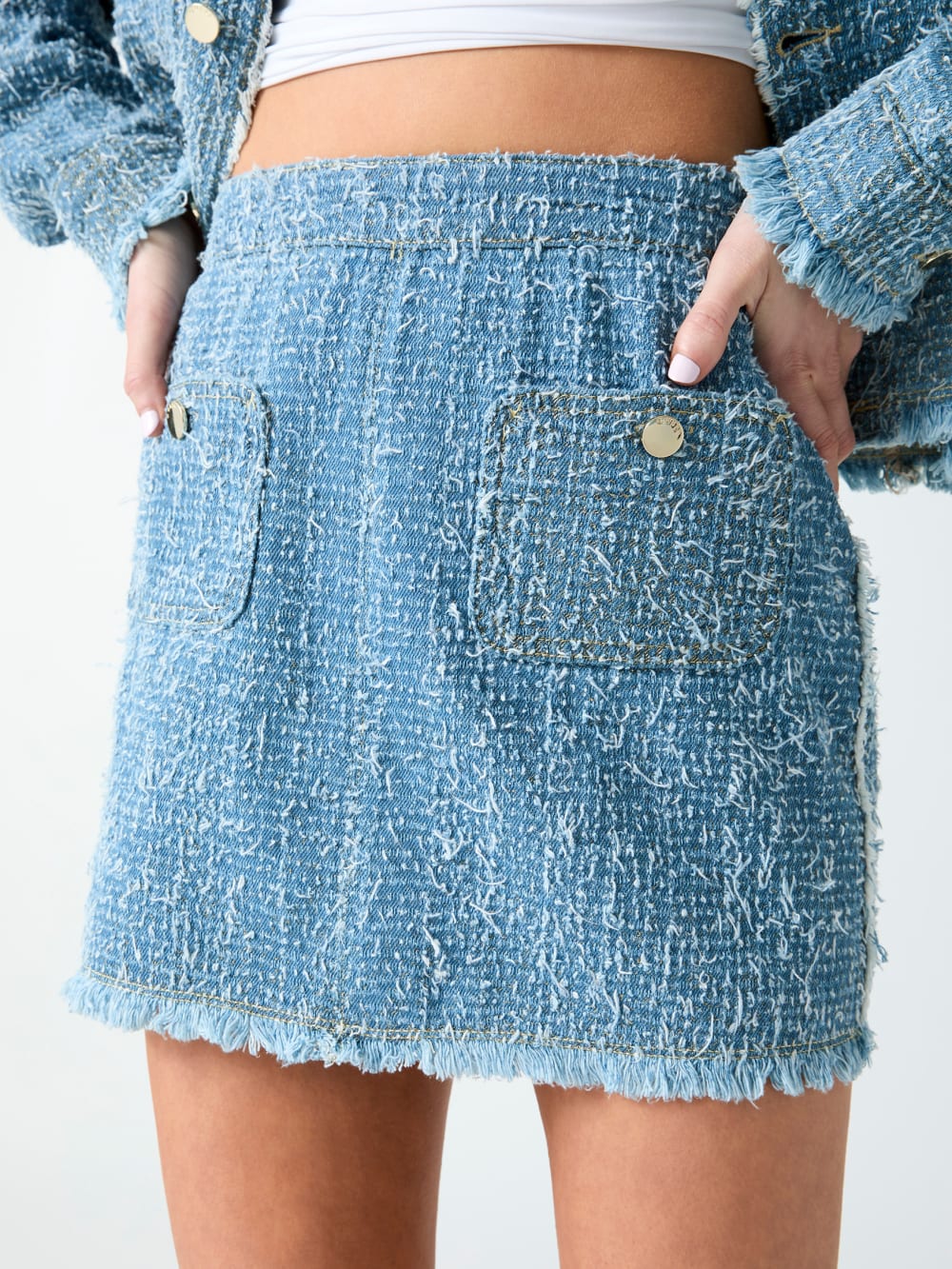 Denim tweed skirt