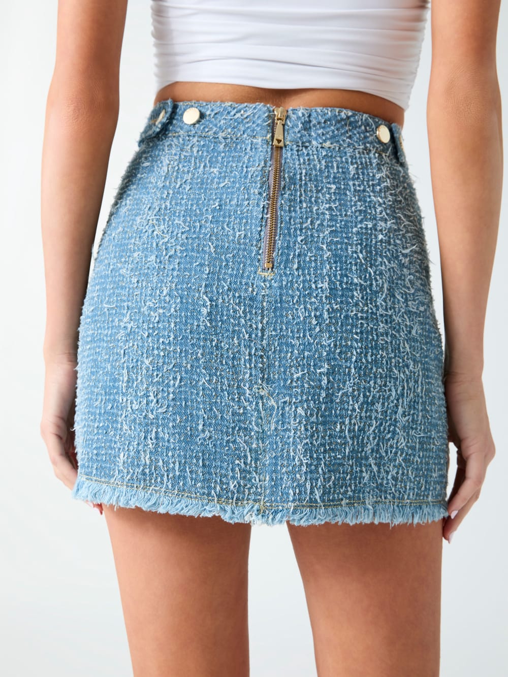 Denim tweed skirt