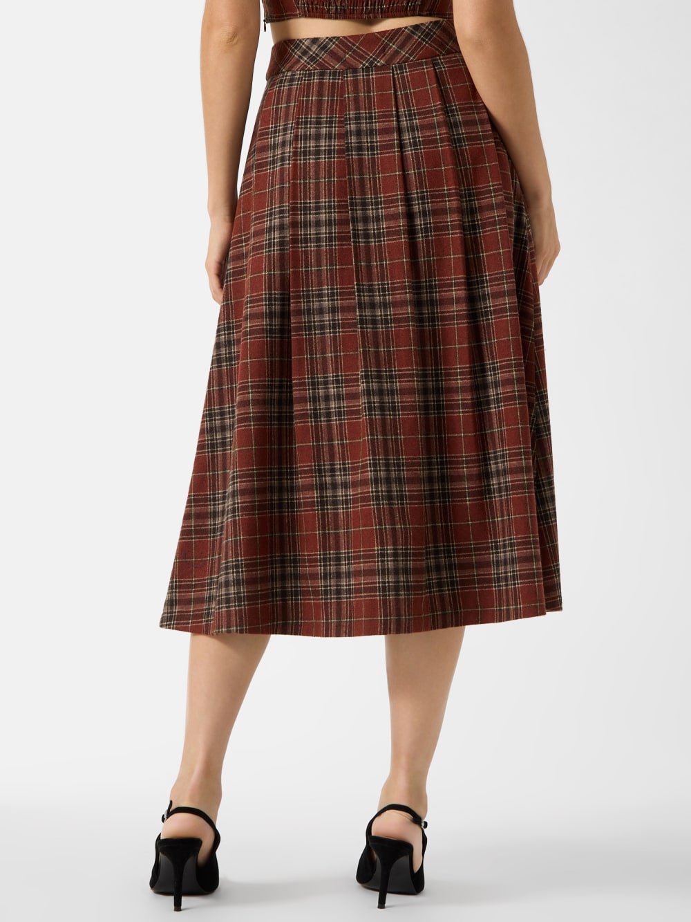Pia Plaid Midi Skirt