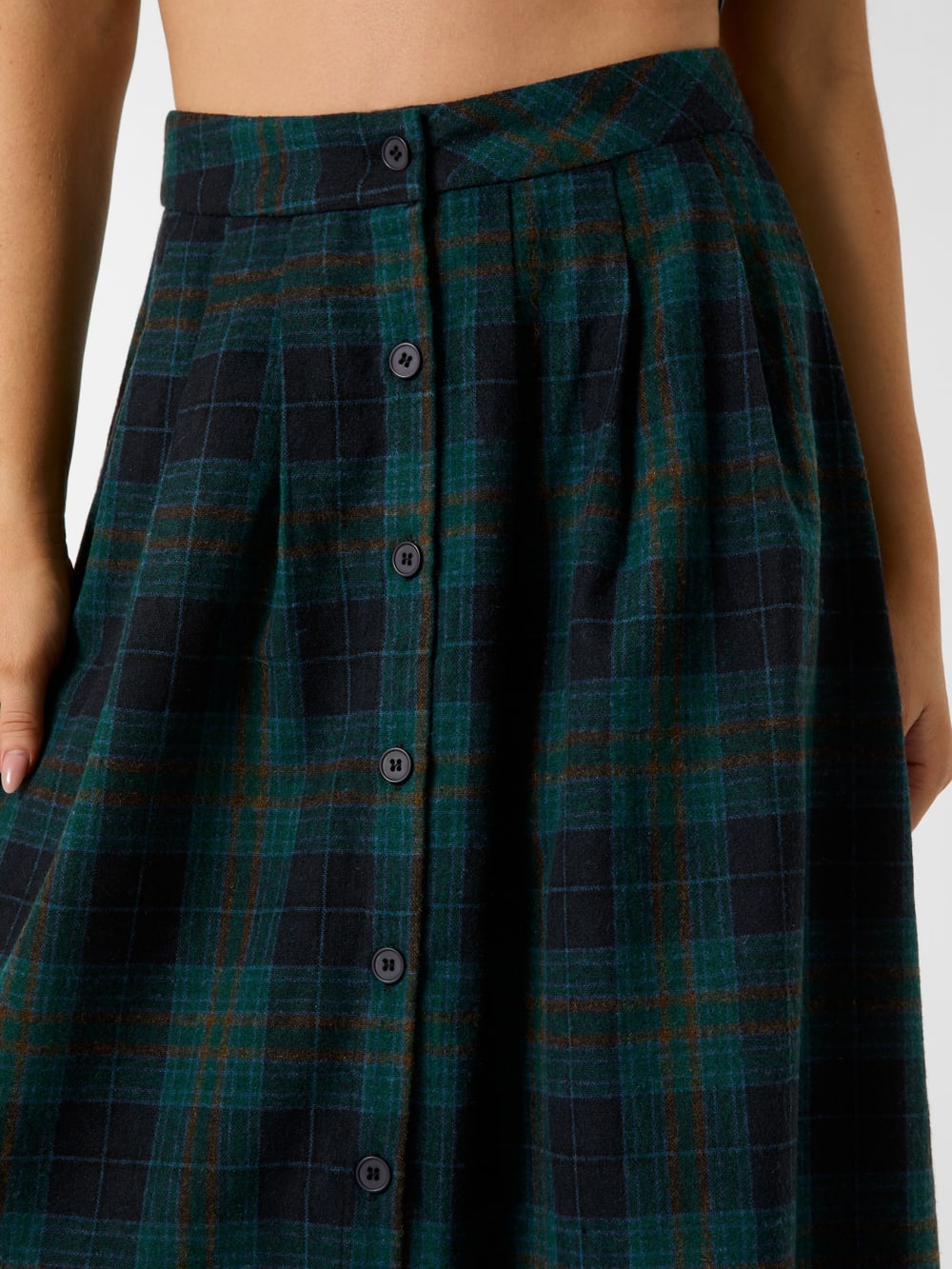 Pia Plaid Midi Skirt