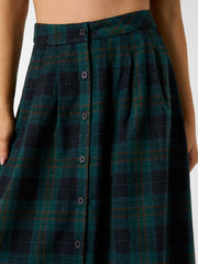 Pia Plaid Midi Skirt