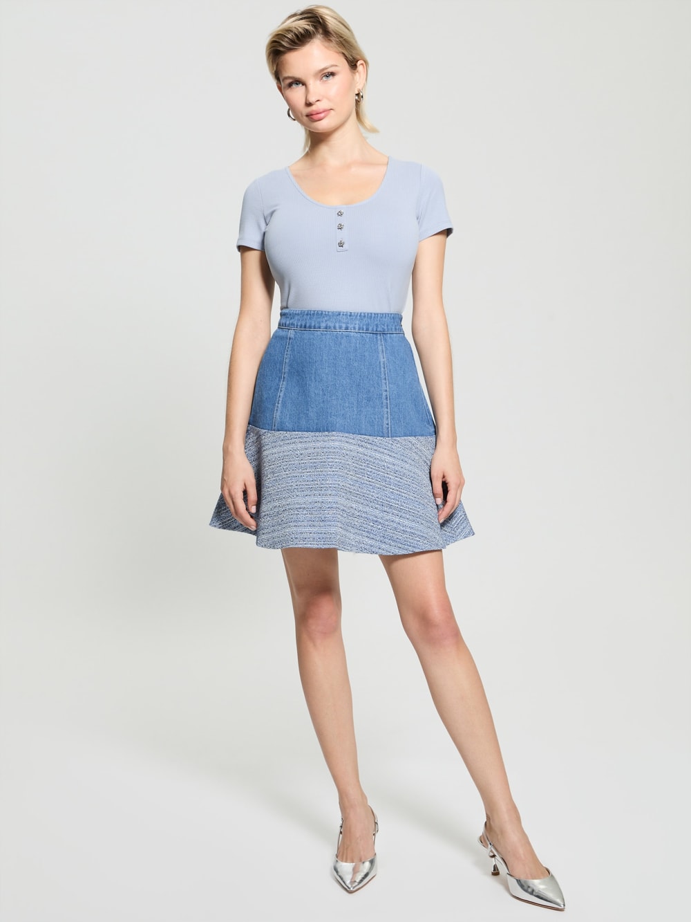 Elsie Tweed and Denim Skirt