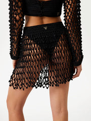 Pom Crochet Mini Skirt