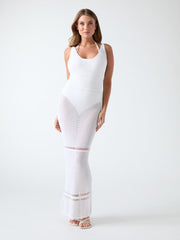 Openwork knitted long dress