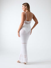 Openwork knitted long dress