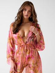 Silk-blend kimono