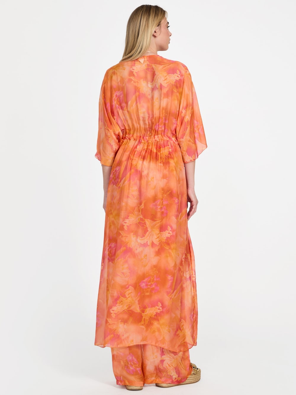 Long Silk-Blend Kimono