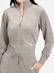 Eco Couture Full-Zip Velvet Sweatshirt