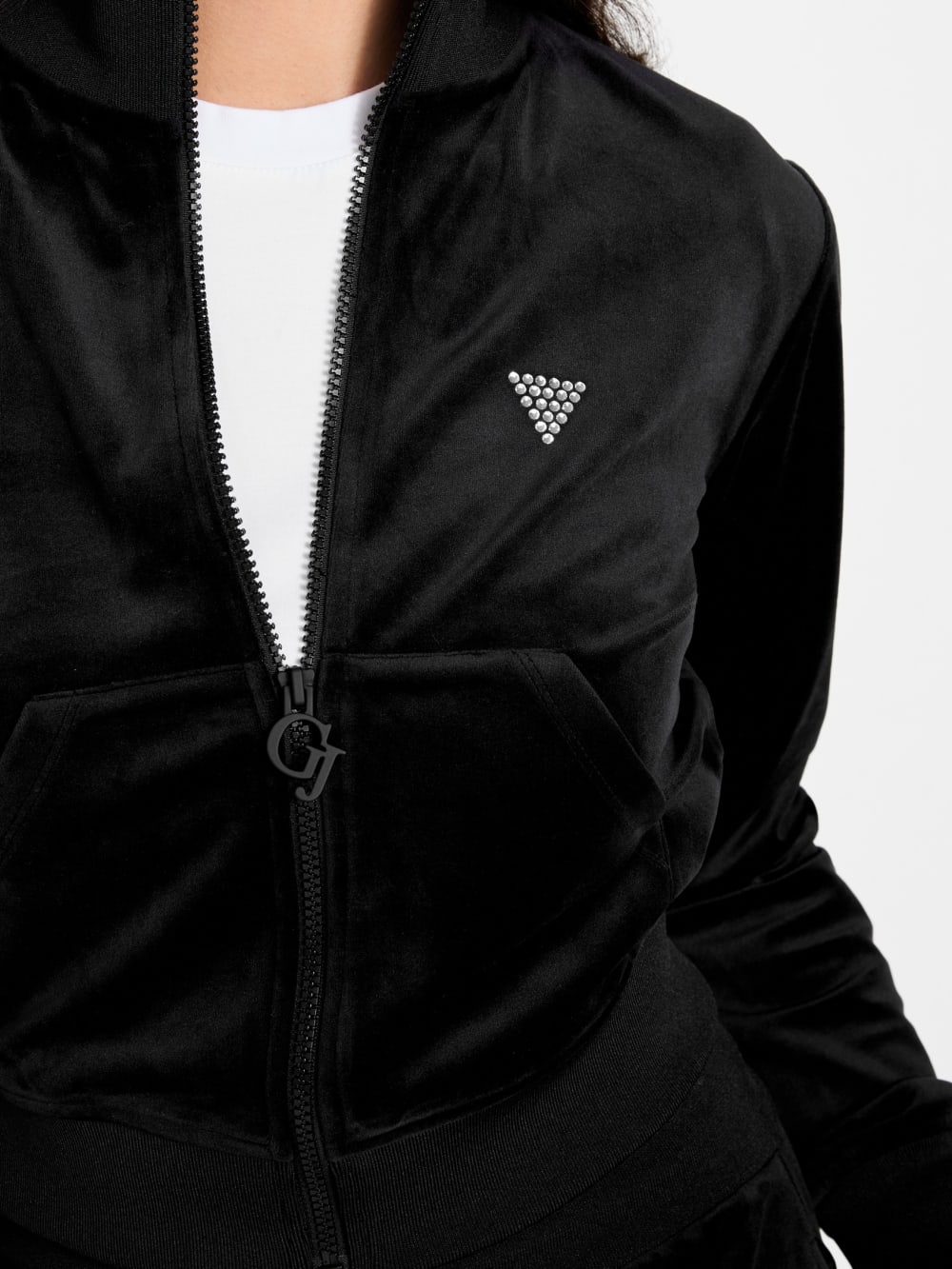 Eco Couture Full-Zip Velvet Sweatshirt