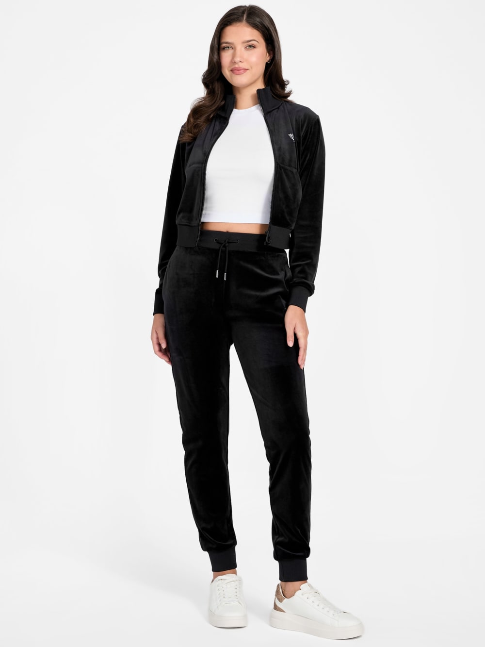 Eco Couture Full-Zip Velvet Sweatshirt