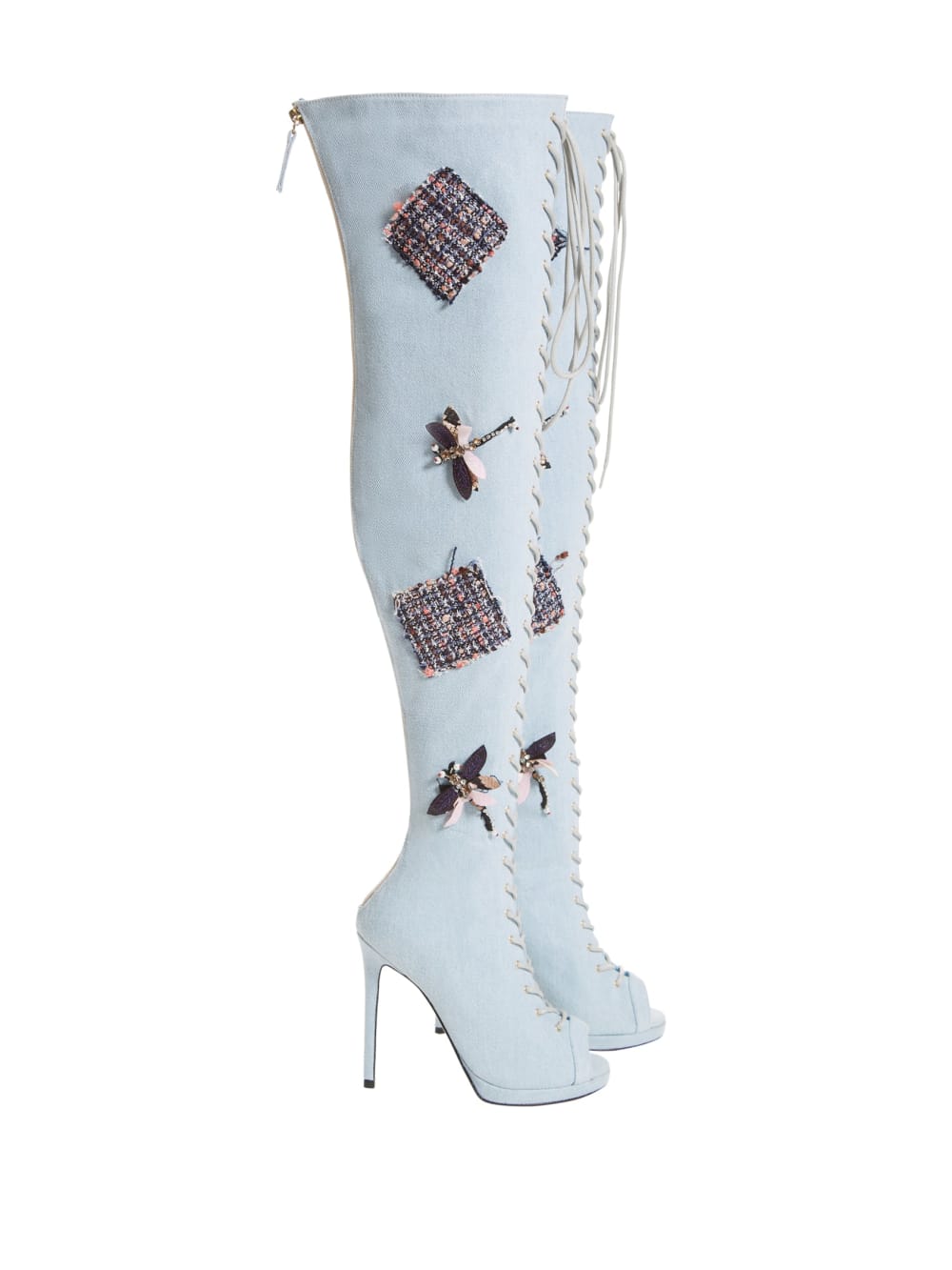 Knee-High Denim Boots