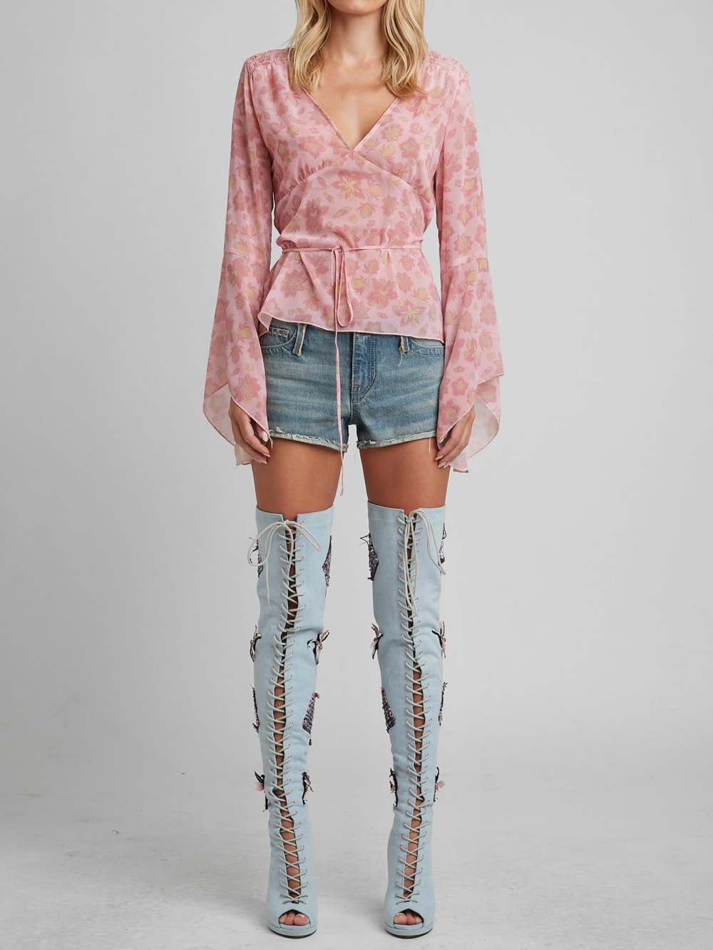 Knee-High Denim Boots
