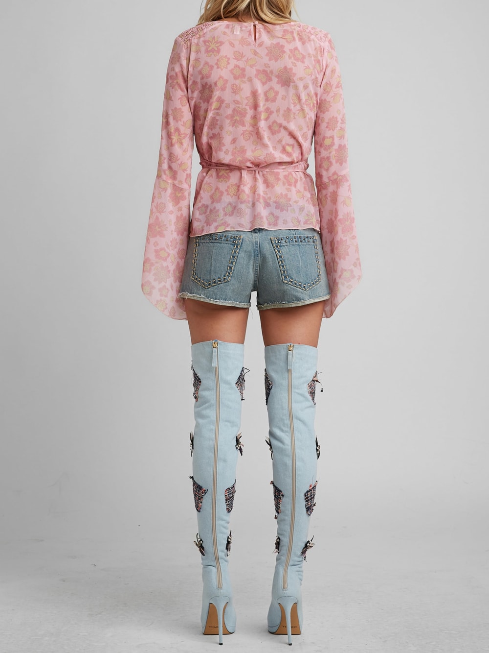 Knee-High Denim Boots