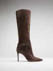 Suede Knee-High Stiletto Boot