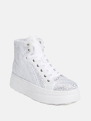 Rhinestone Quattro G High-Top Sneakers