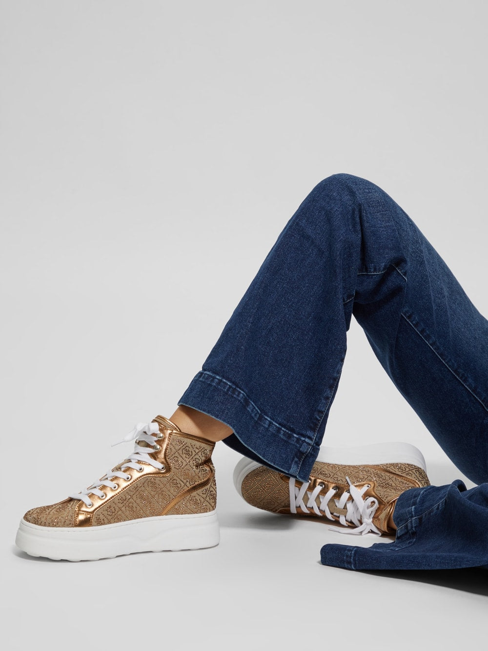 Rhinestone Quattro G High-Top Sneakers