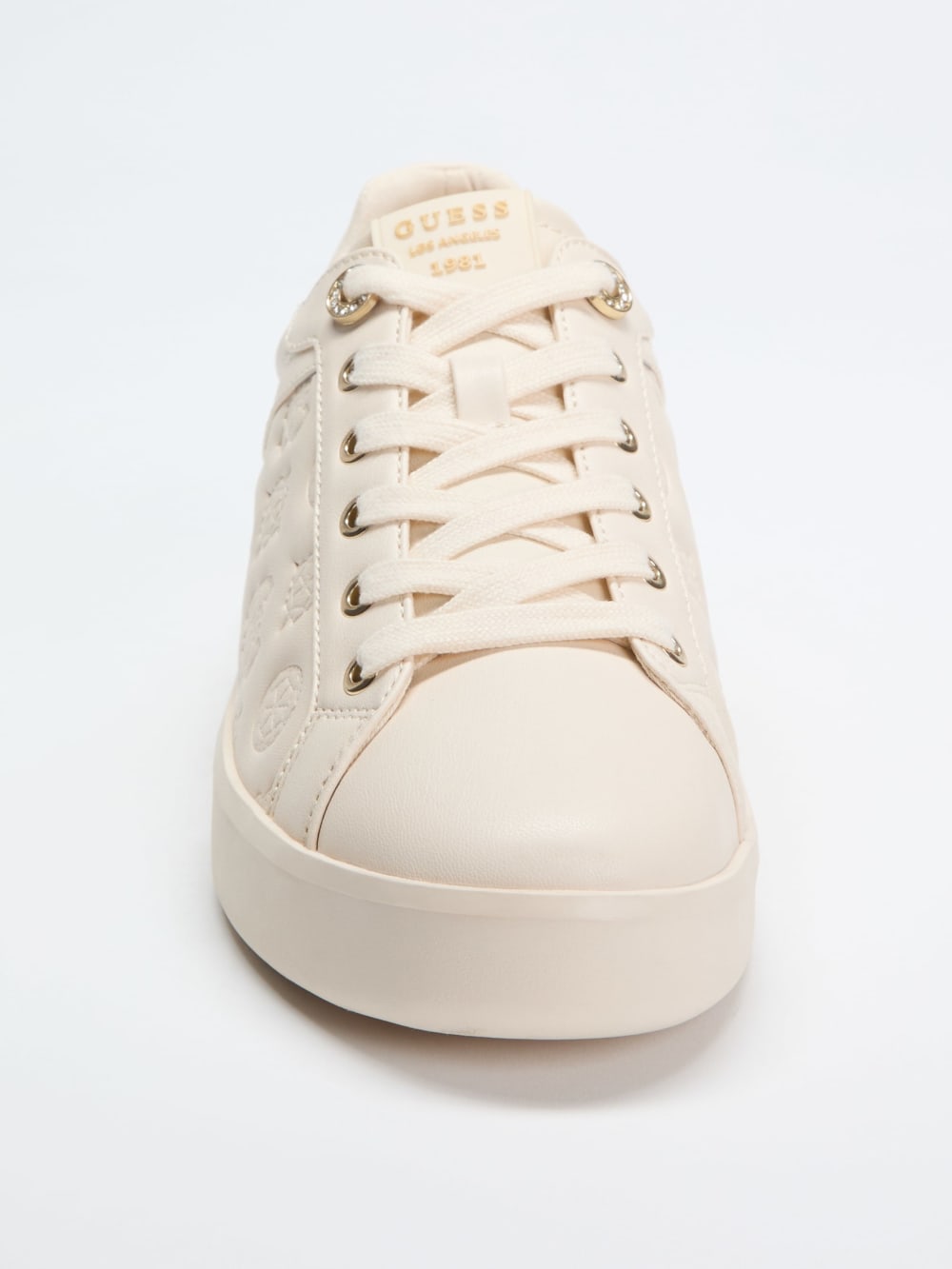Ronii Debossed Peony Low-Top Sneakers