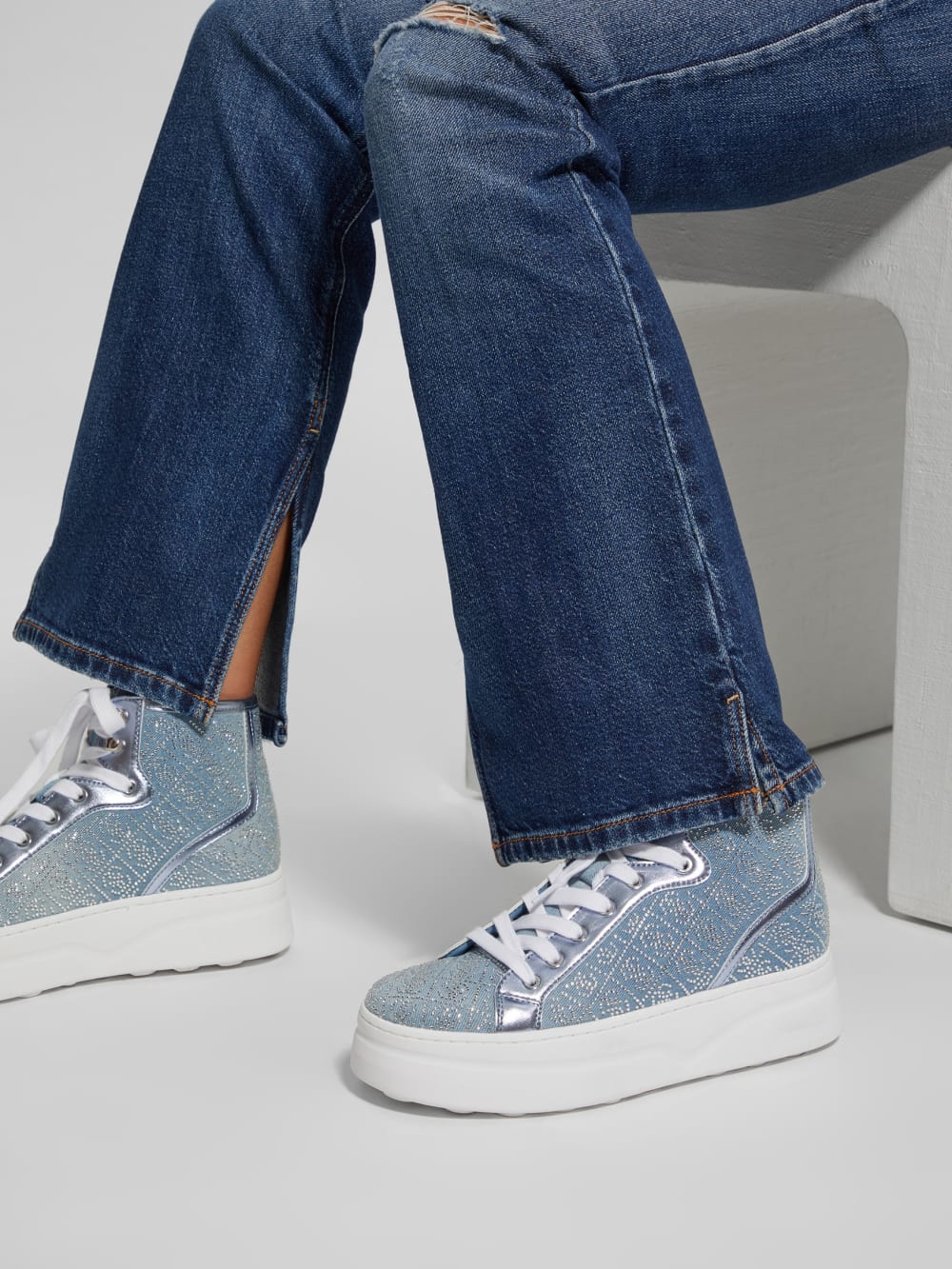 Rhinestone Quattro G High-Top Sneakers