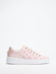 Ronii Debossed Peony Low-Top Sneakers