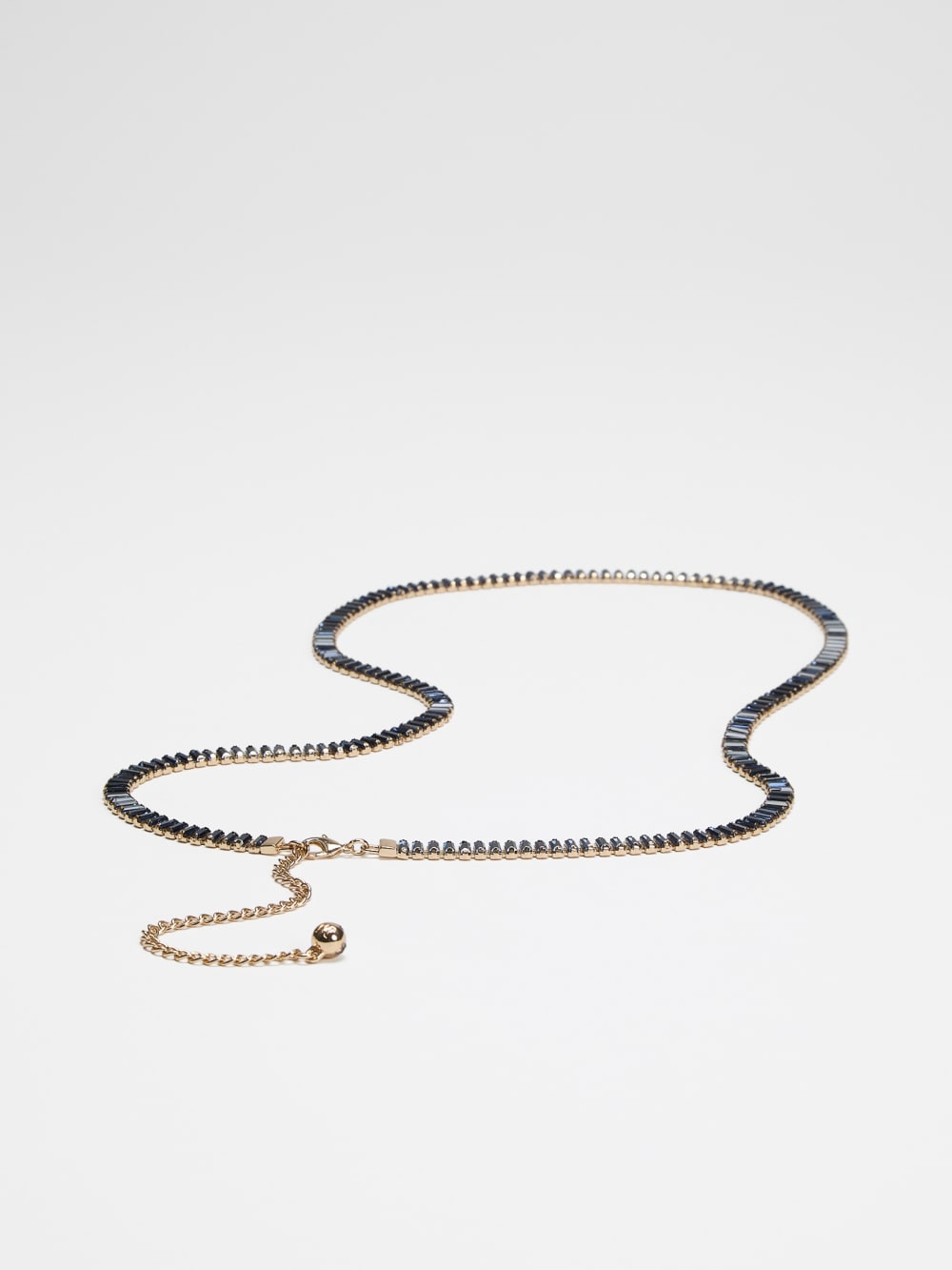 Baguette Rhinestone Thin Belt
