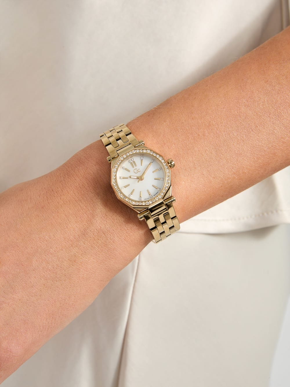 Gc Gold-Tone Petite Analog Watch
