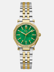 Gc Two-Tone and Green Analog Watch