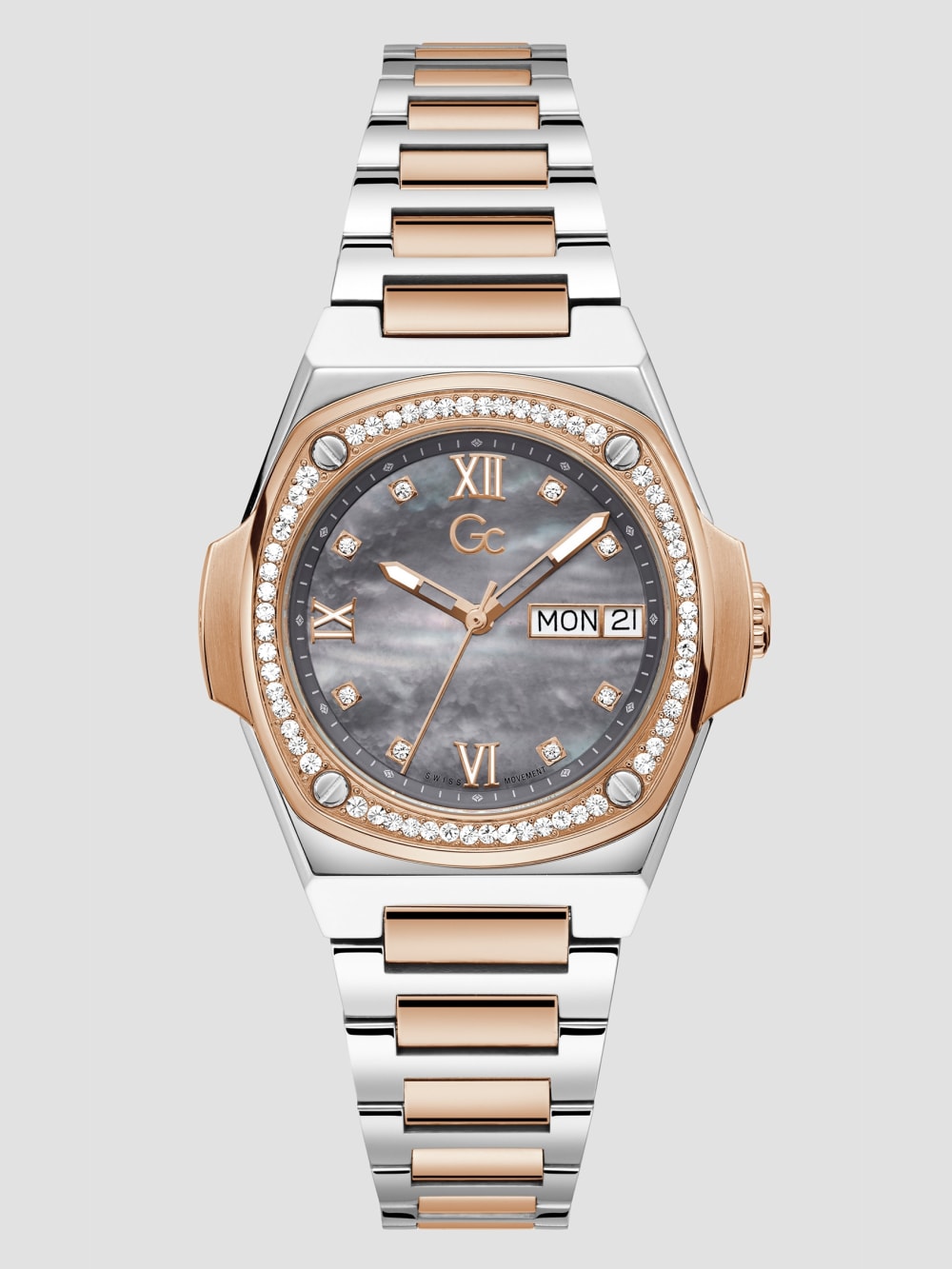 Gc Two-Tone and Mother-of-Pearl Analog Watch