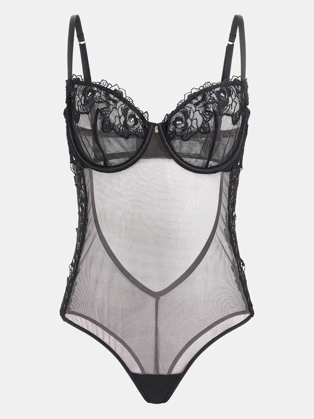 Lea Floral Applique Balcony Bodysuit