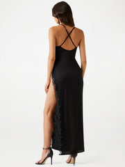 Eco Lea Lace-Trim Maxi Chemise