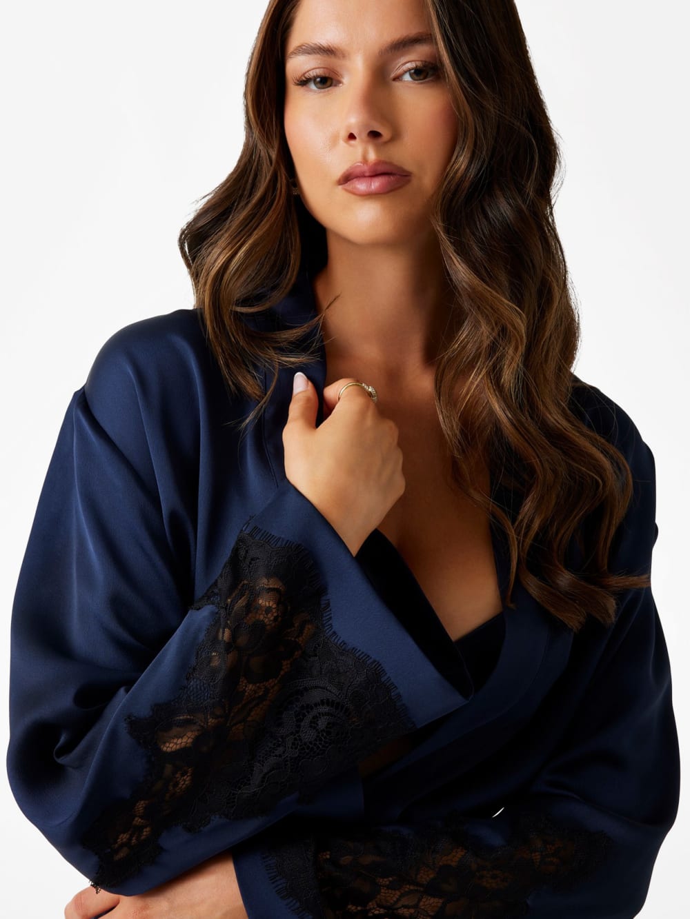 Eco Daphne Long Satin Kimono