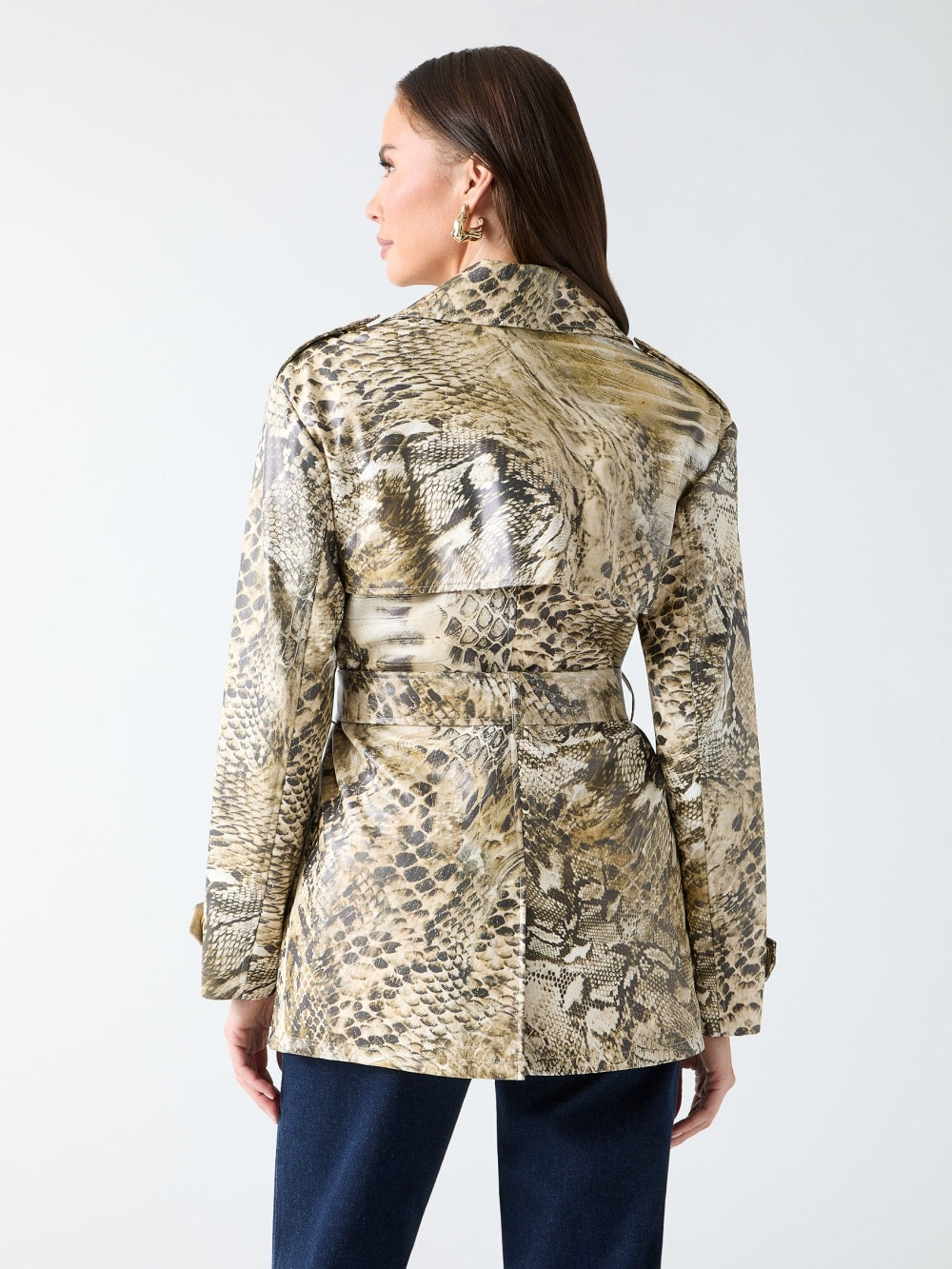Natalie Printed Short Trench Coat