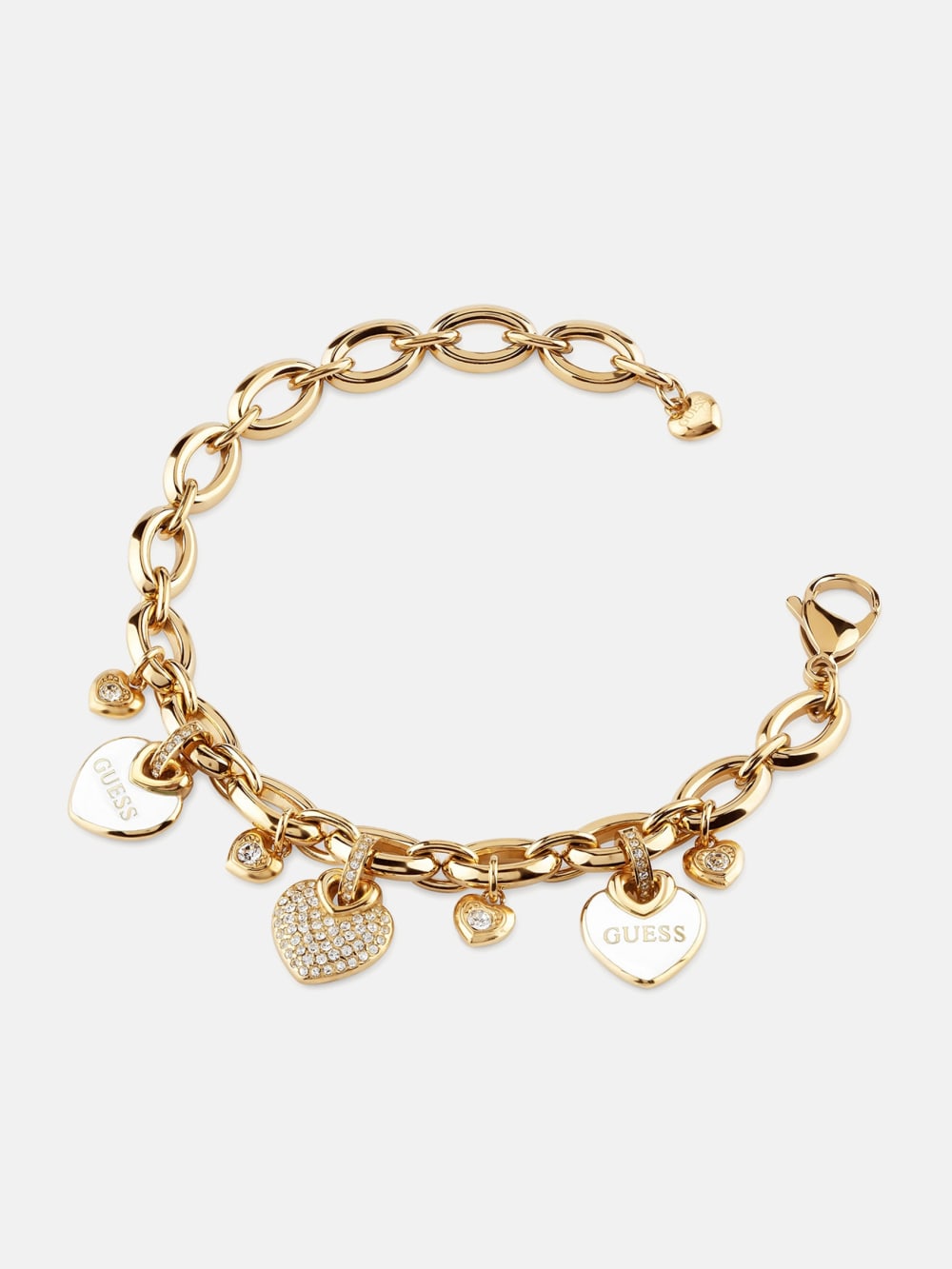 Gold-Tone Enamel and Pav  Heart Bracelet